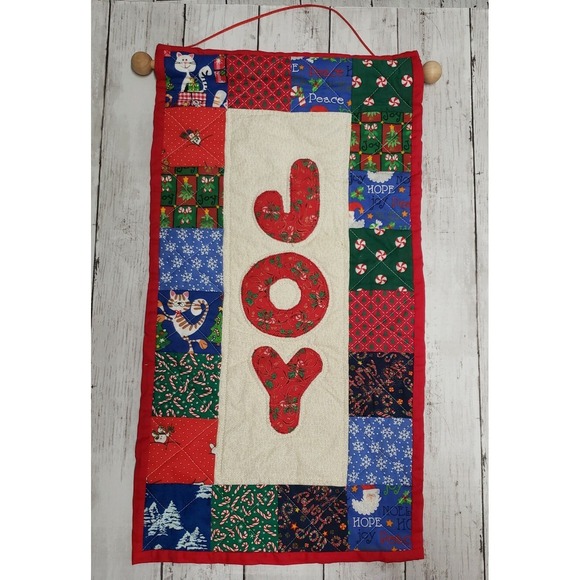 Handmade Other - Quilted Joy Wall Hanging Handmade Christmas made 2009 12x23